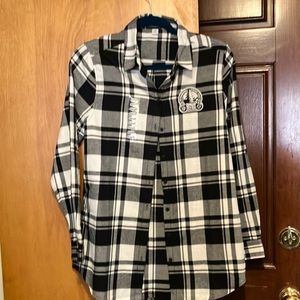 Flannel plaid shirt - Russian River Brewing logo